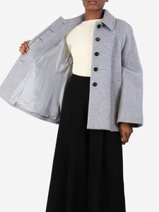 Chloe Cosy grey short cape coat - size UK 6