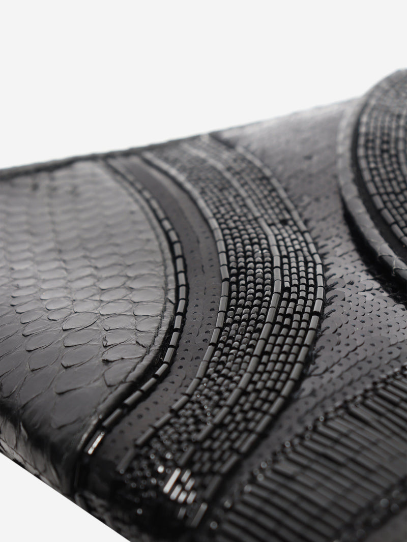 Black sequin embellished Leoni clutch Clutch bags Bvlgari 