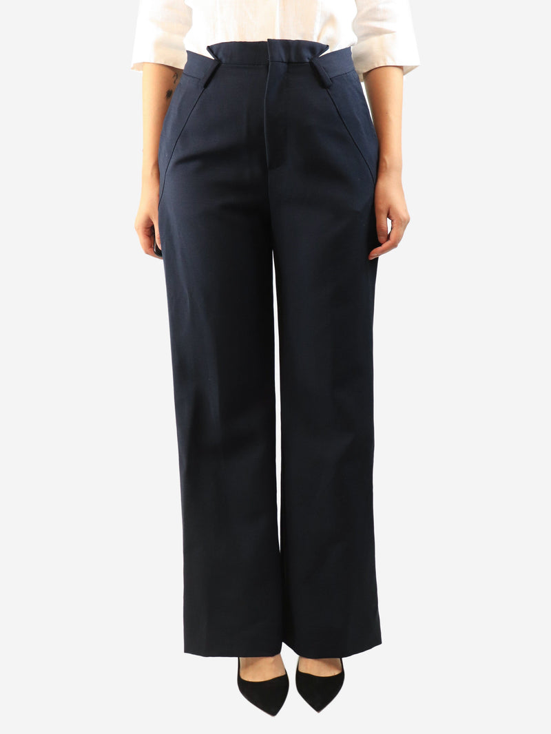 Navy high-waisted trousers - size UK 10 Trousers Maison Margiela 