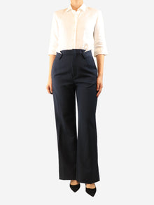 Navy high-waisted trousers - size UK 10 Trousers Maison Margiela 