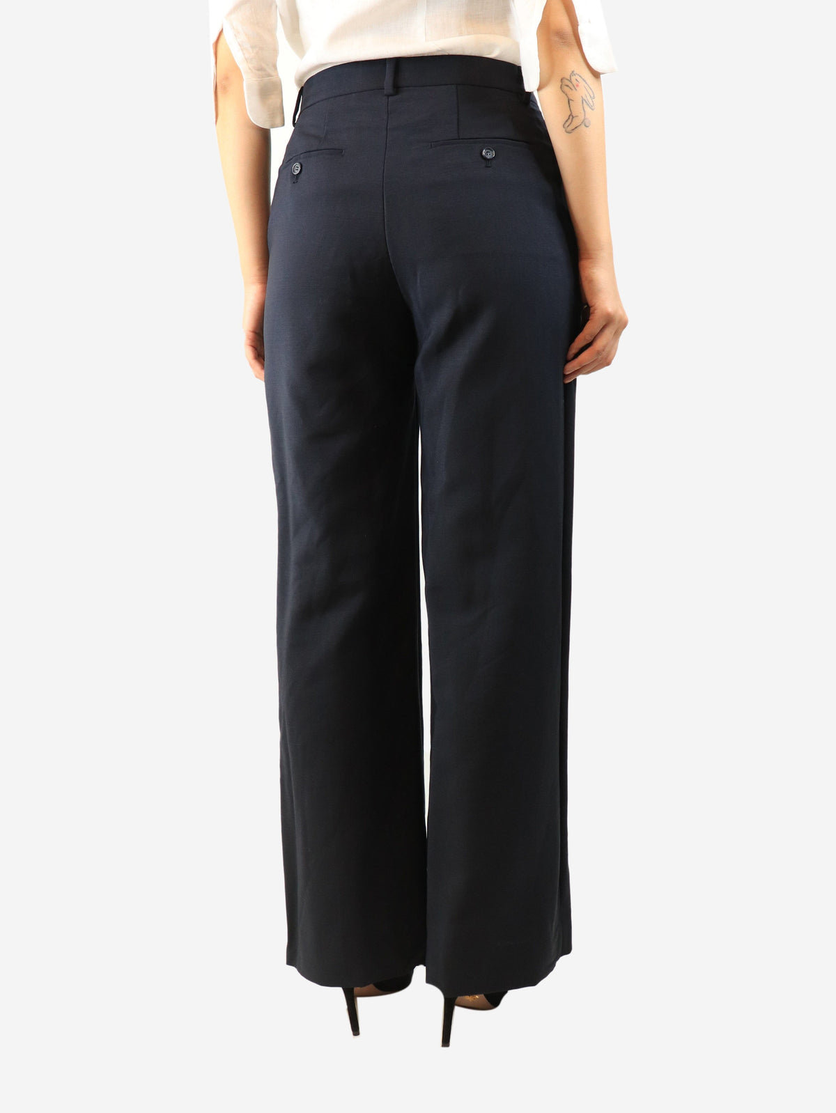 Navy high-waisted trousers - size UK 10 Trousers Maison Margiela 