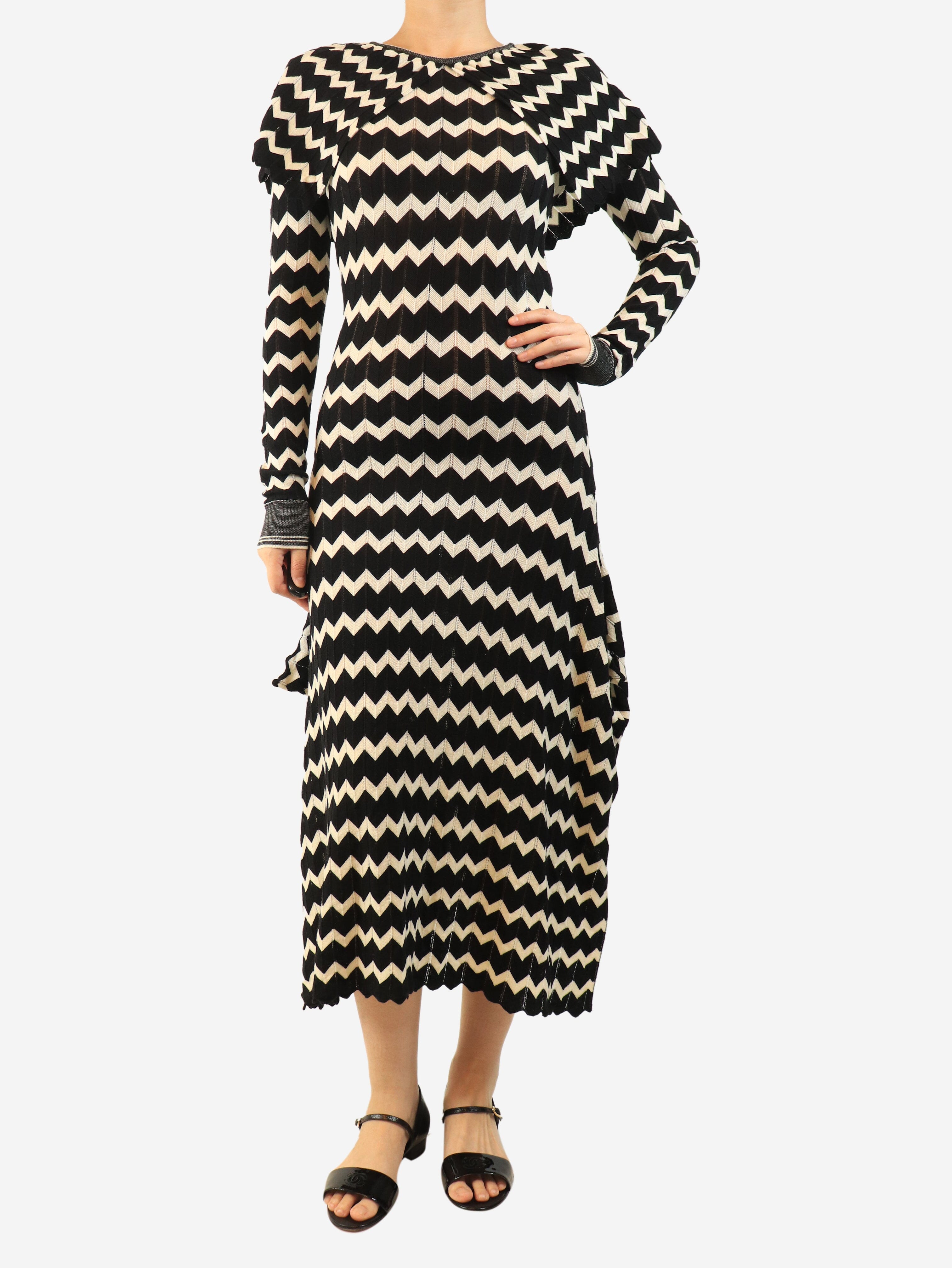 Black and white zig-zag midi dress - size UK 10 Dresses Stella McCartney 
