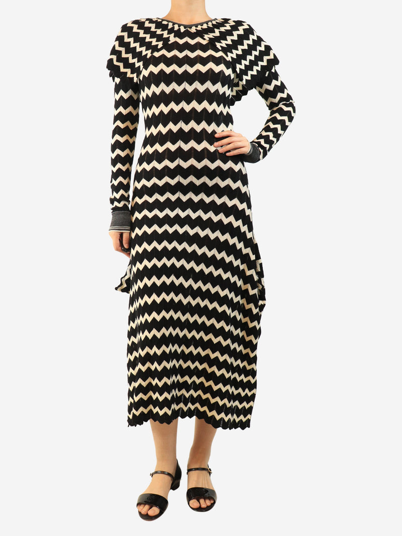 Black and white zig-zag midi dress - size UK 10 Dresses Stella McCartney 