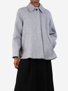 Chloe Cosy grey short cape coat - size UK 6