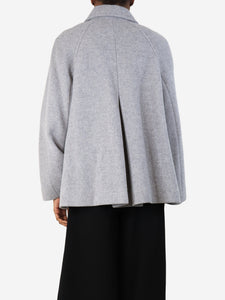 Chloe Cosy grey short cape coat - size UK 6