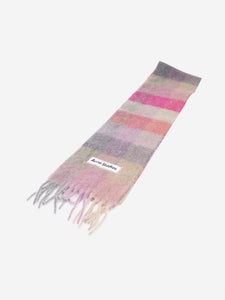 Acne Studios Multicolour fringed check scarf