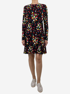 Saint Laurent Multi polka-dot patterned midi dress - size UK 14