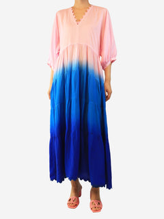 Pink ombre tired silk dress - size M Dresses Juliet Dunn 