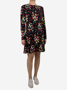 Saint Laurent Multi polka-dot patterned midi dress - size UK 14