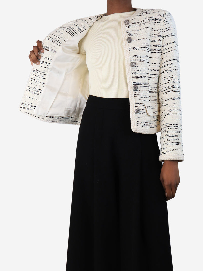 Ecru Roza tweed jacket - size UK 6 Coats & Jackets Ba&sh 