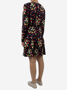 Saint Laurent Multi polka-dot patterned midi dress - size UK 14