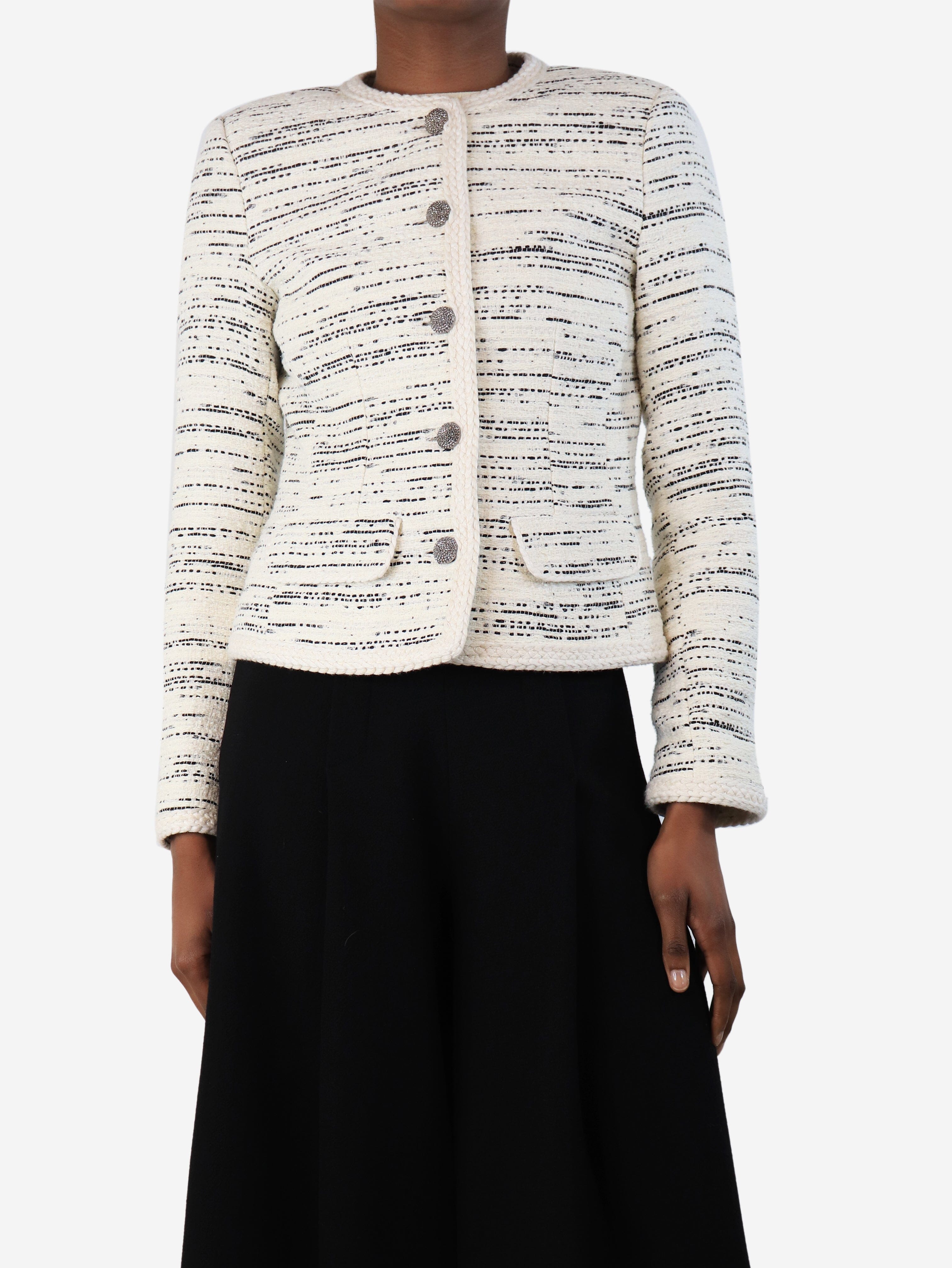 Ecru Roza tweed jacket - size UK 6 Coats & Jackets Ba&sh 