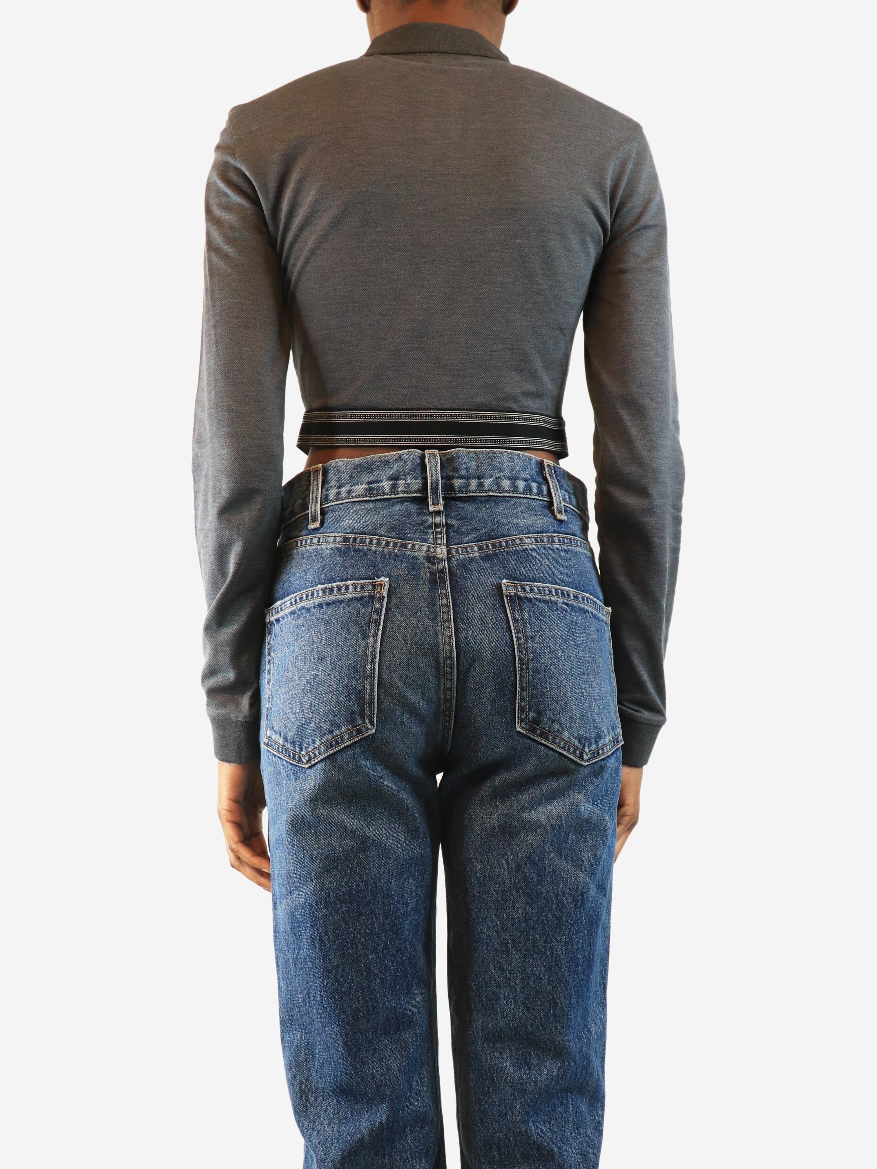 Grey cropped polo shirt - size XS Knitwear Loewe 