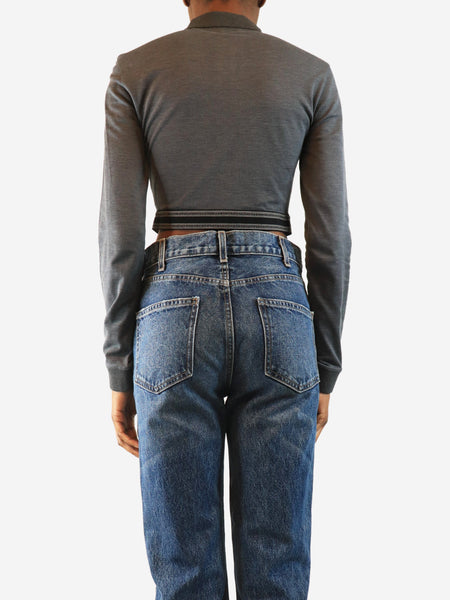 Grey cropped polo shirt - size XS alternate image