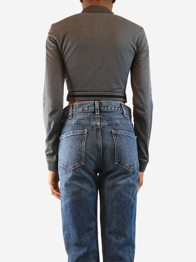 Grey cropped polo shirt - size XS Knitwear Loewe 