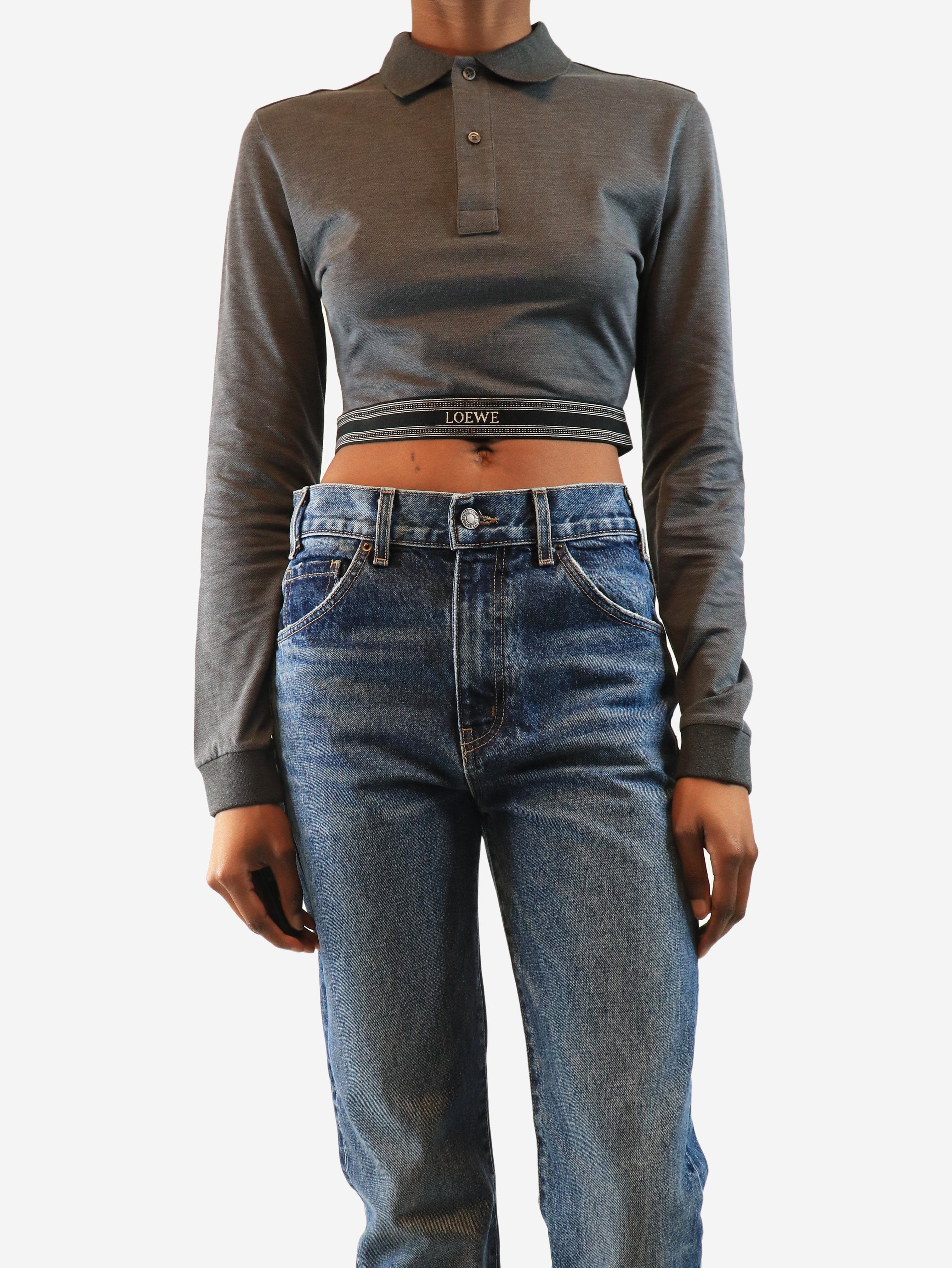 Grey cropped polo shirt - size XS Knitwear Loewe 