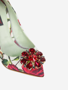 Dolce & Gabbana White and red crystal embellished pumps - size EU 37 (UK 4)