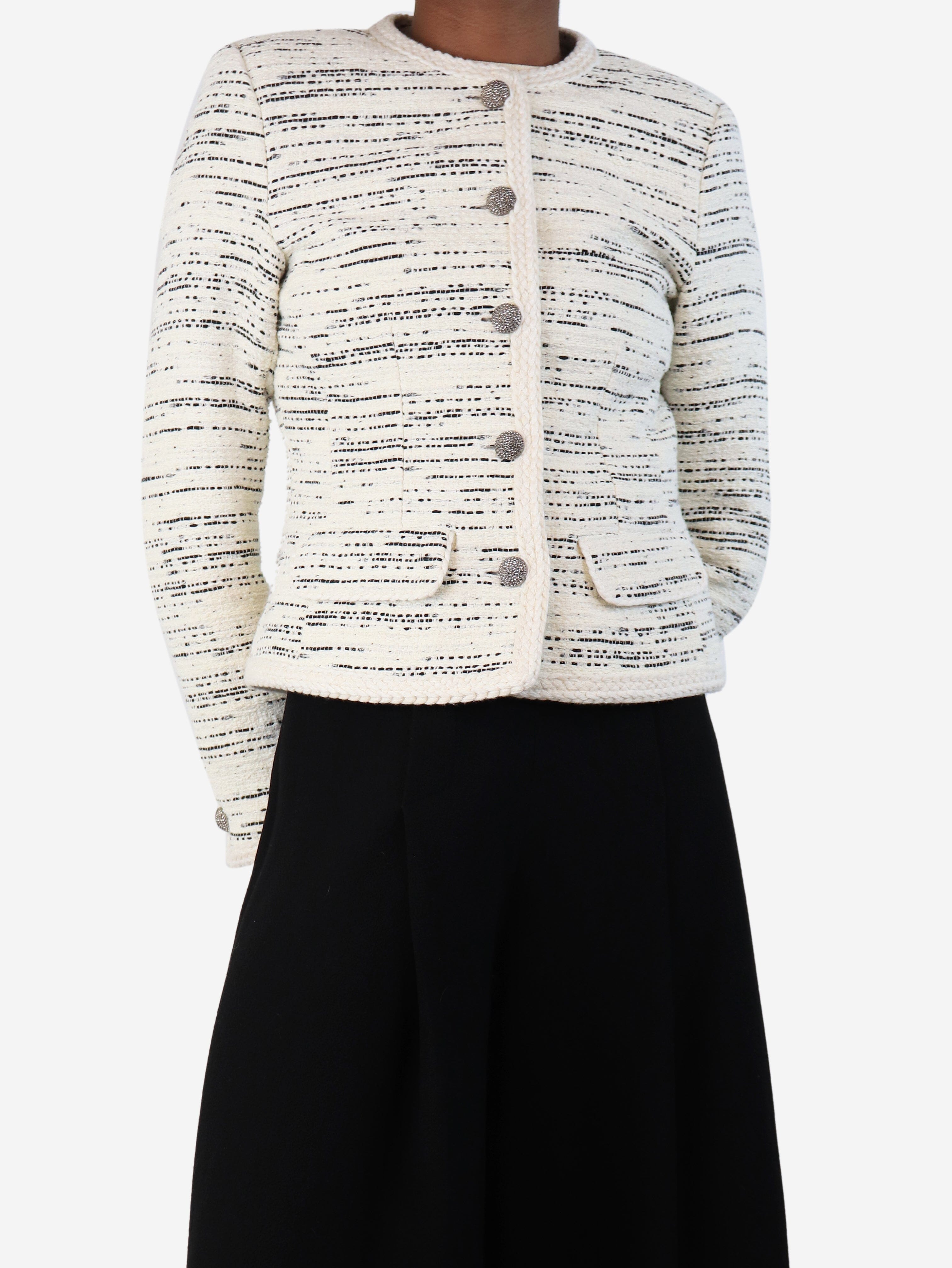 Ecru Roza tweed jacket - size UK 6 Coats & Jackets Ba&sh 