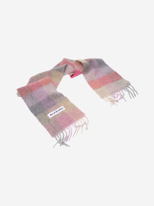 Acne Studios Multicolour fringed check scarf