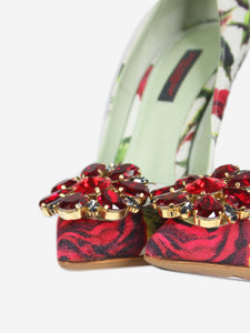 Dolce & Gabbana White and red crystal embellished pumps - size EU 37 (UK 4)