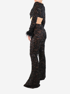 Black sequin embellished jumpsuit - size Jumpsuits Nadine Merabi 