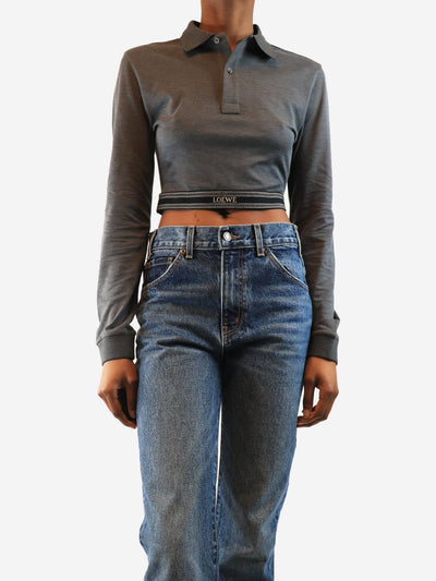 Grey cropped polo shirt - size XS Knitwear Loewe 