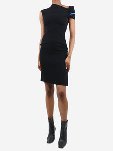 Altuzarra Black asymmetric-neckline fitted midi dress - size UK 6