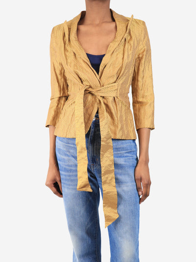 Gold metallic wrap blazer - size UK 8 Coats & Jackets Max Mara 
