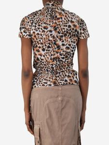 Nanushka Leopard mock neck top - size S