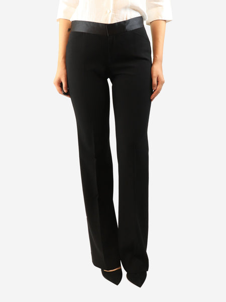 Black satin waistband trousers - size UK 12 product image