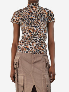 Nanushka Leopard mock neck top - size S