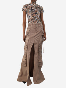 Blumarine Brown cargo skirt - size UK 8