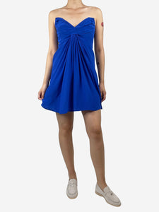 Zimmermann Blue strapless silk mini dress - size UK 10