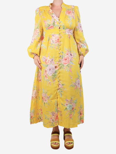 Yellow linen maxi dress - size UK 14 Dresses Zimmermann 