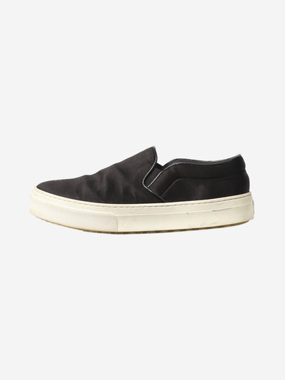 Black satin slip-on shoes - size EU 37 Flat Shoes Celine 