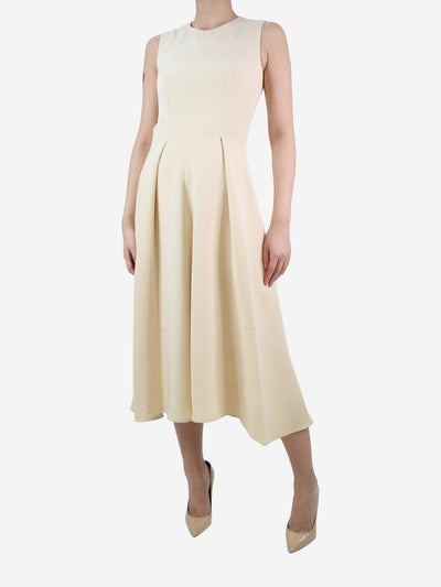 Cream sleeveless pleated dress - size FR 36 Dresses Celine 