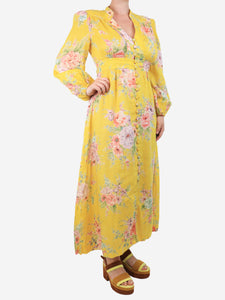Zimmermann Yellow linen maxi dress - size UK 14