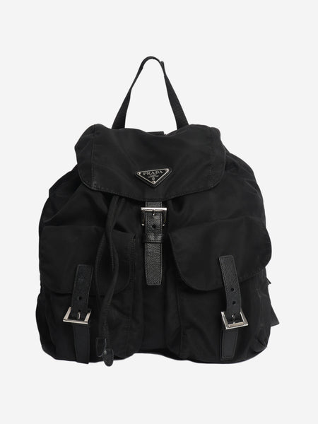 Black nylon backpack product image
