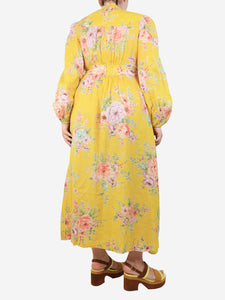 Zimmermann Yellow linen maxi dress - size UK 14