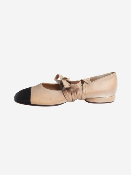 Beige bow-front ballet flats - size EU 38.5 product image