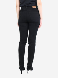 Toteme Black high-rise slim trousers - size UK 10