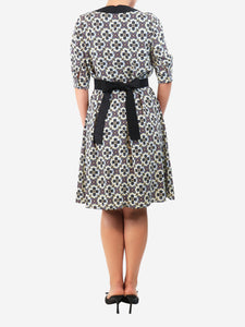 Prada Multicolour mosaic printed midi dress - size UK 8