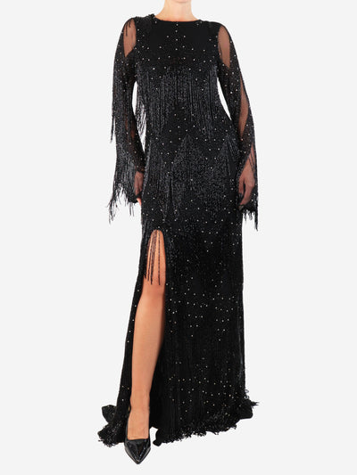 Black beaded maxi gown - size UK 10 Dresses Rachel Gilbert 