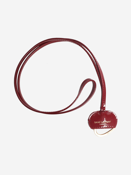Red patent leather bag charm product image