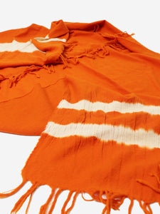 Issey Miyake Orange tie-dye scarf