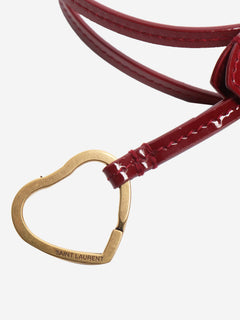 Red patent leather bag charm Accessories Saint Laurent 