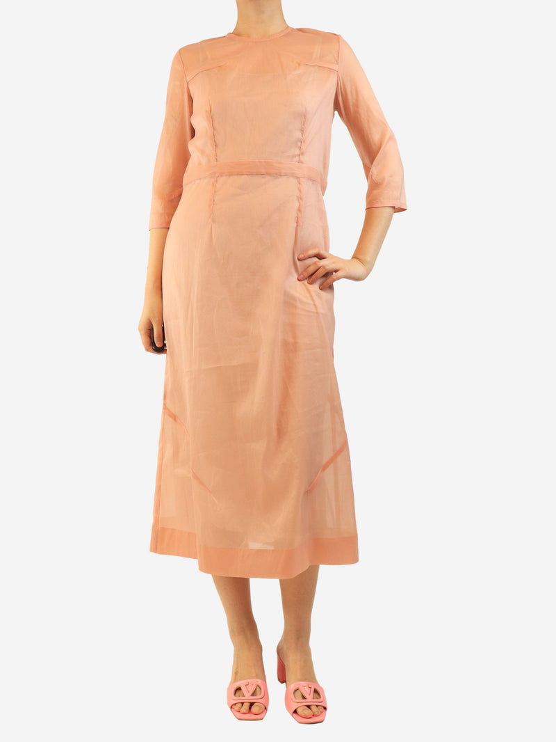 Pink 3/4 sleeved sheer dress - size S Dresses Victoria Beckham 