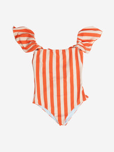 La Double J Orange and cream striped swimsuit - size M