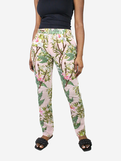 Pink floral lightweight drawstring trousers - size UK 10 Trousers Isabel Marant Etoile