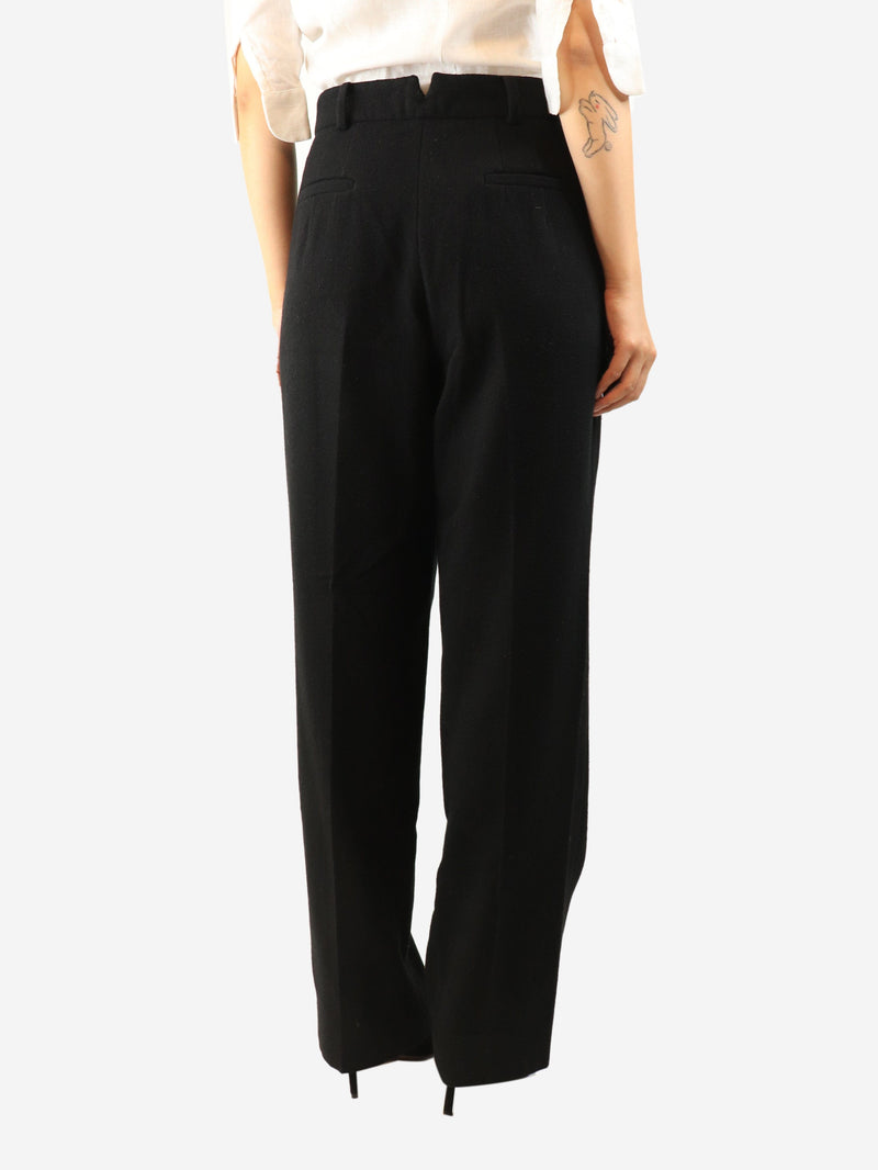 Black wool-blend trousers - size M